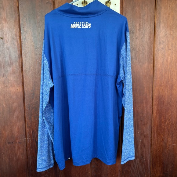 Fanatics Toronto Maple Leafs Hockey Stretch Quarter Zip Sweater Blue White 2 XL - Picture 2 of 3